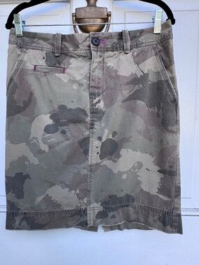 Gap Women’s Size 4 Abstract Camo Cotton Utility Pencil Skirt Olive Gray